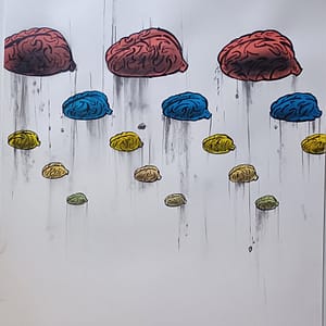 La chute des cerveaux - Format 65 x 50