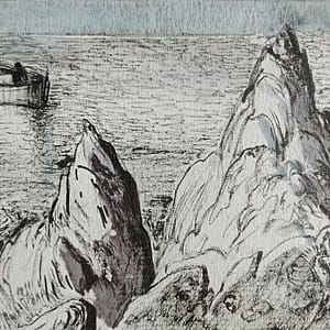 Villefranche sur mer, le pointu - Format : 21 x 29,7