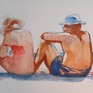 Touristes sur la plage