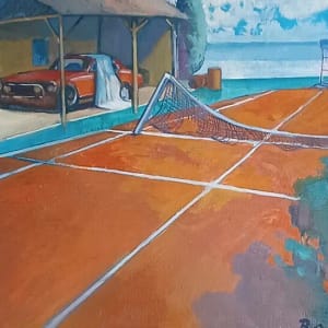 Tennis abandonnée - Format 44 x 54 cm