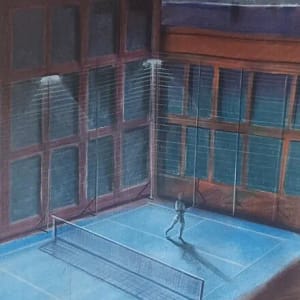 Tennis nocturne - Format 51 x 36 cm