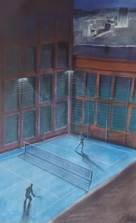 Tennis nocturne - Format 51 x 36 cm