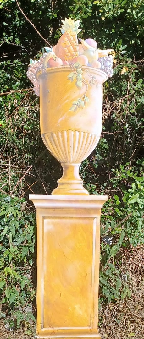 Vase Médicis aux fruits - trompe-l'oeil