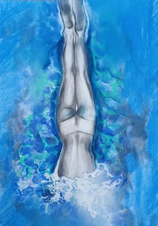 Le plongeon – Format 55 x 38 cm