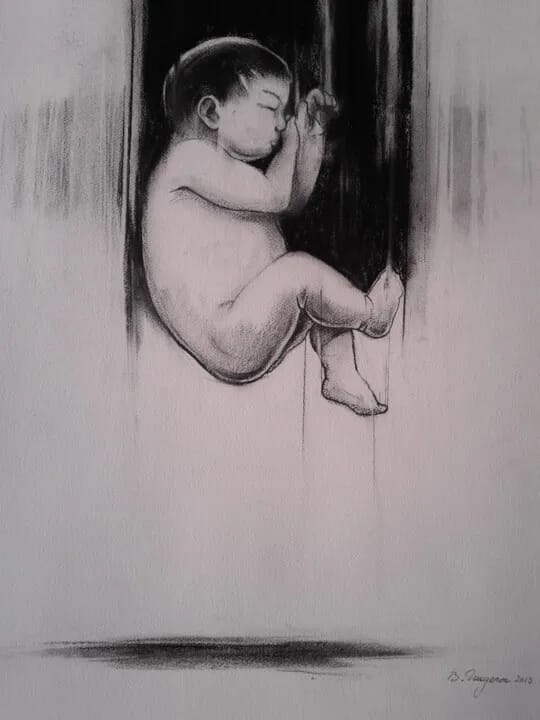 L’enfance de la chute – Format 80 x 55 cm