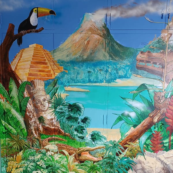 Le volcan de Chakamaka - fresque