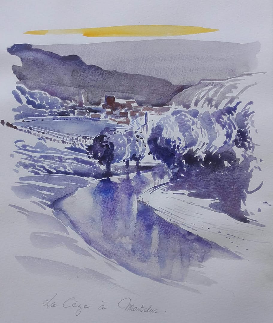 La Cèze à Montclus – Format 29,7 x 21 encadré